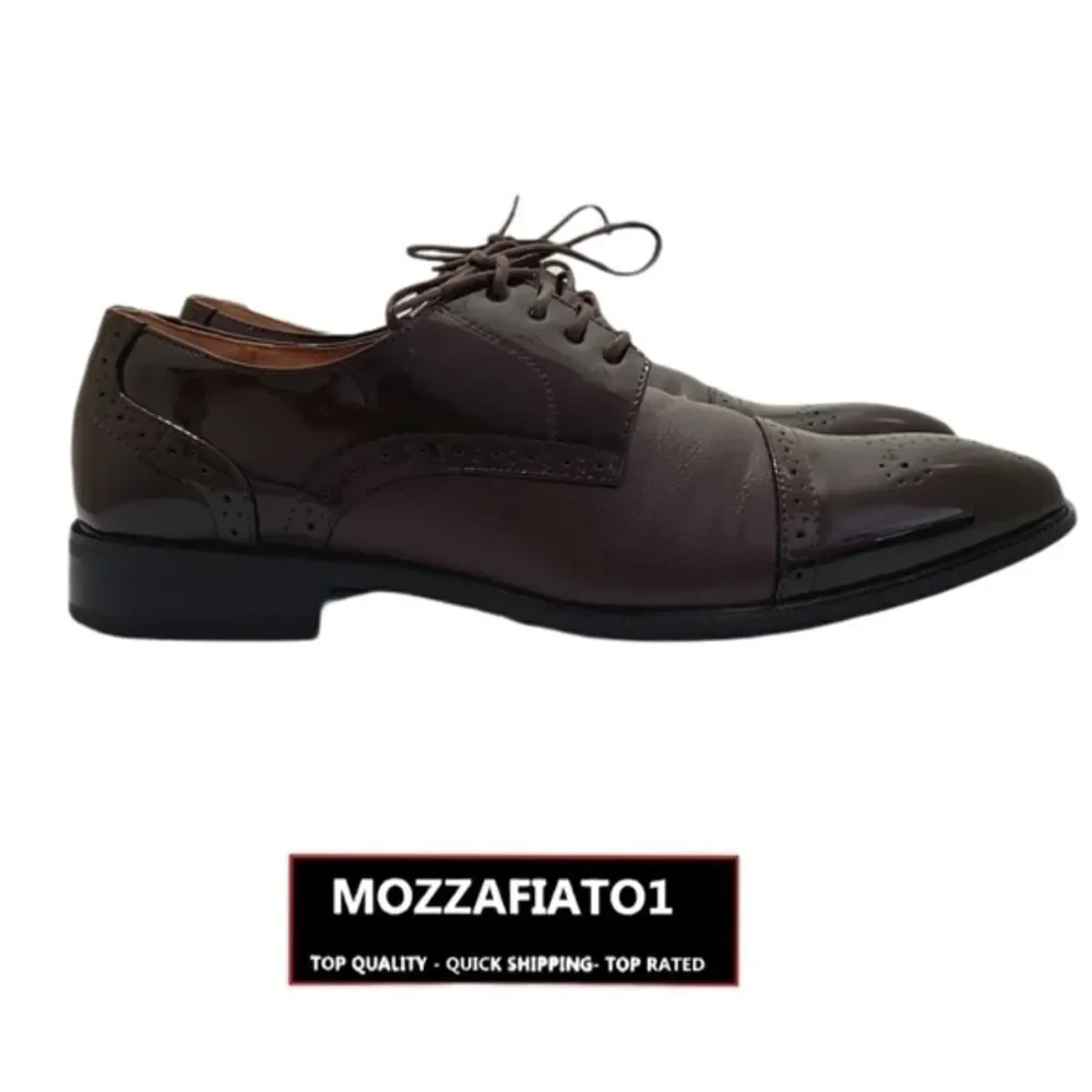 EUC classy shiny men 9.5 genuine leather